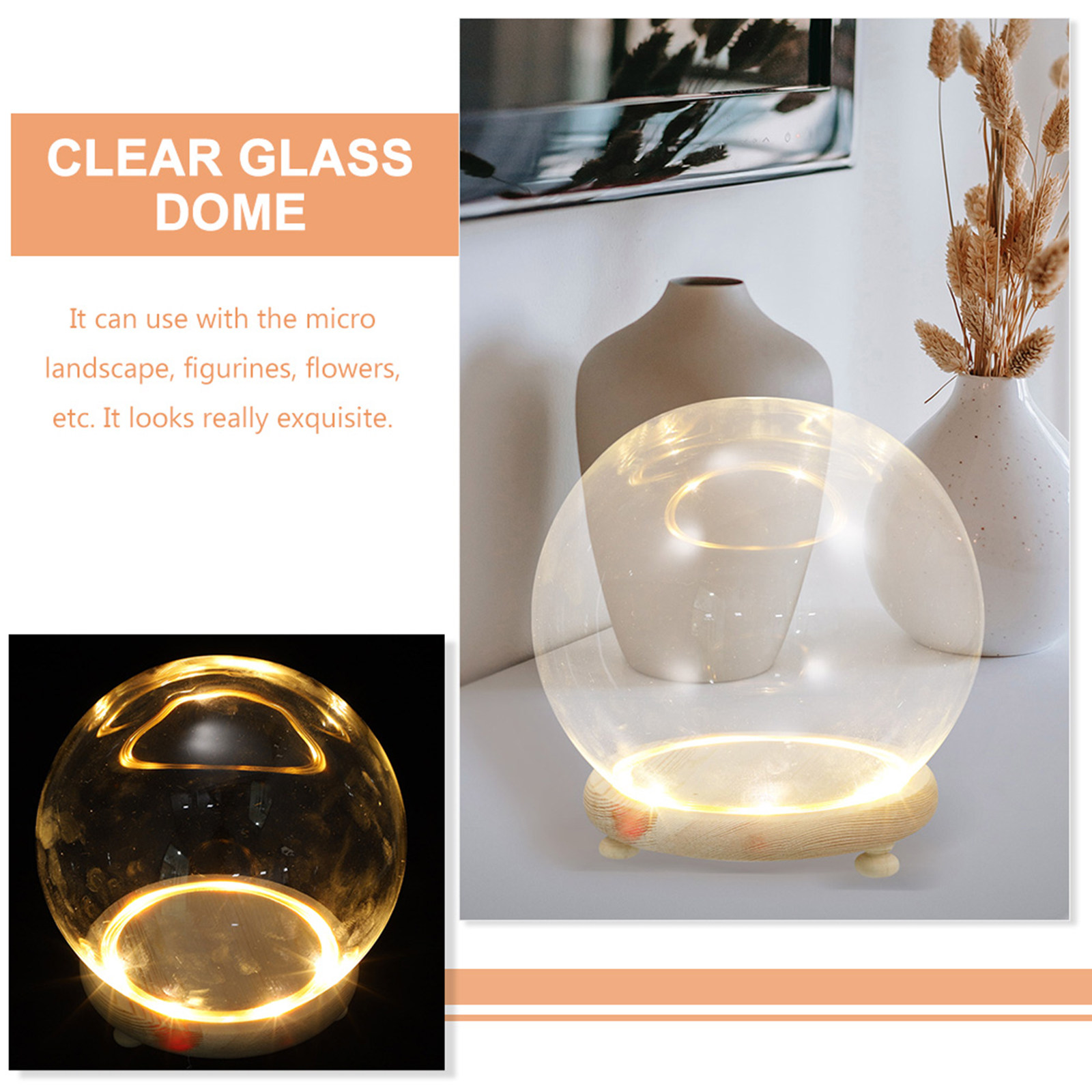 Luminous Preserved Flower Glas - Plastic Dome Clear incelemesi ve fiyatı