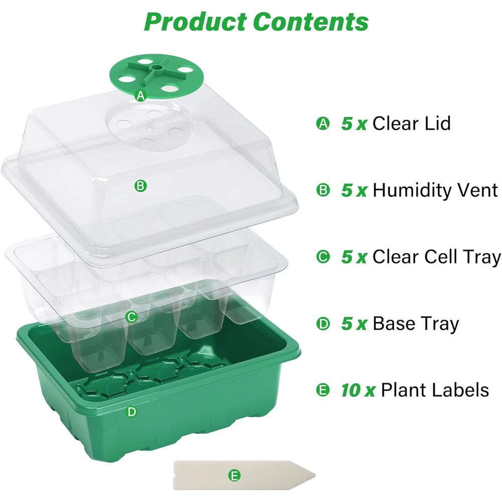 5-Pack Seed Starter Trays, See - Humidity Dome Kit incelemesi ve fiyatı
